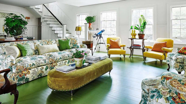 Can You Apply Anti-Slip Coating Over Painted Floors at Home? living room with colorful furniture and painted floor