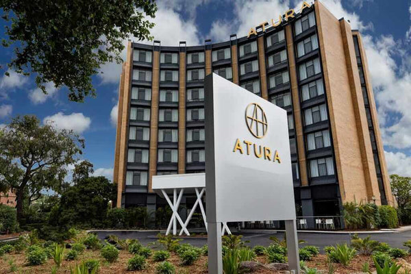 Stellmann Non-Slip prevents slips and falls in kitchen Atura Albury - hotel exterior and sign.