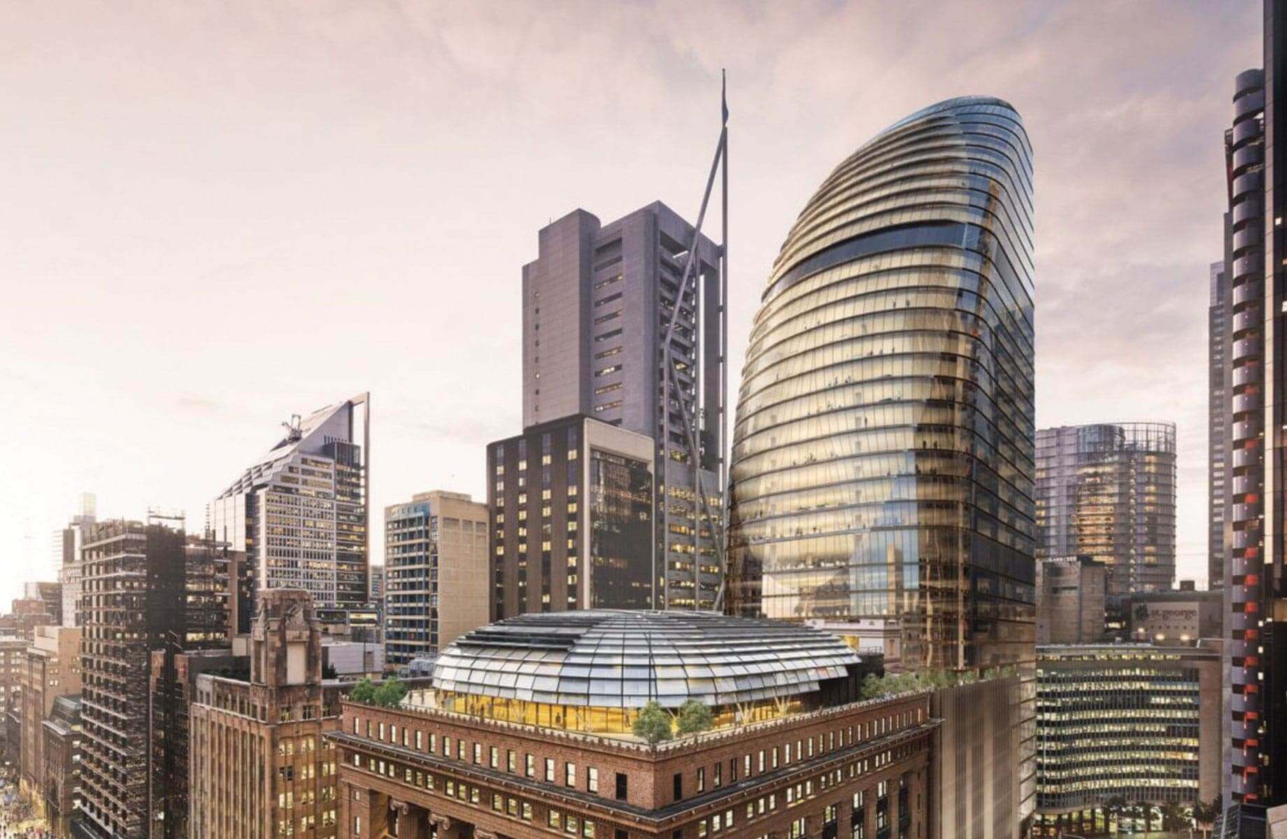 Innovative Non-Slip Solution for Lendlease at Sydney Metro Martin Place building skyline.