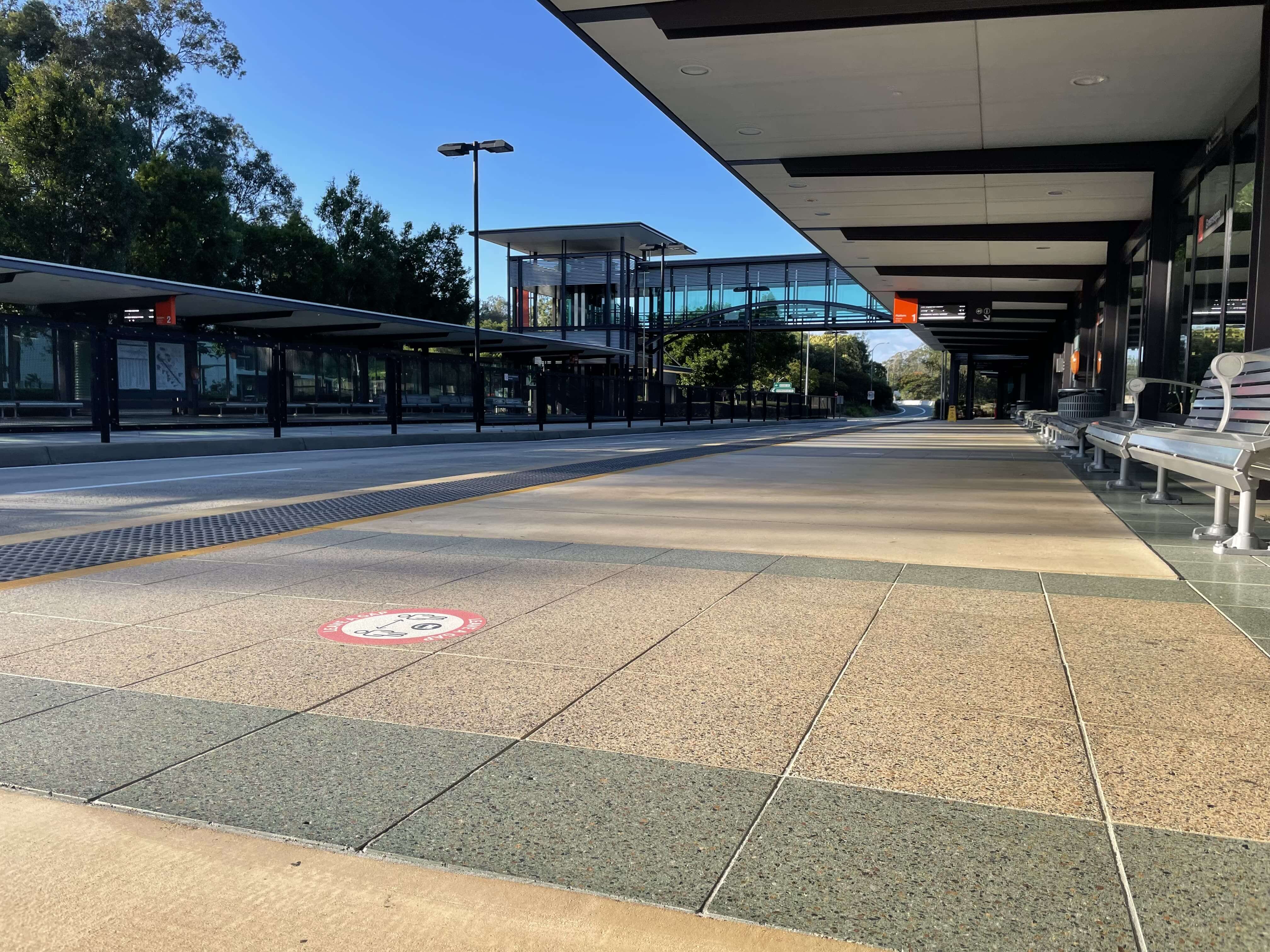 Translink Busway Stations non-slip floor coating enhances safety and reduces slips for travelers in Queensland.