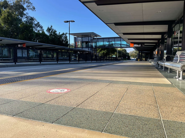 Translink Busway Stations non-slip floor coating enhances safety and reduces slips for travelers in Queensland.