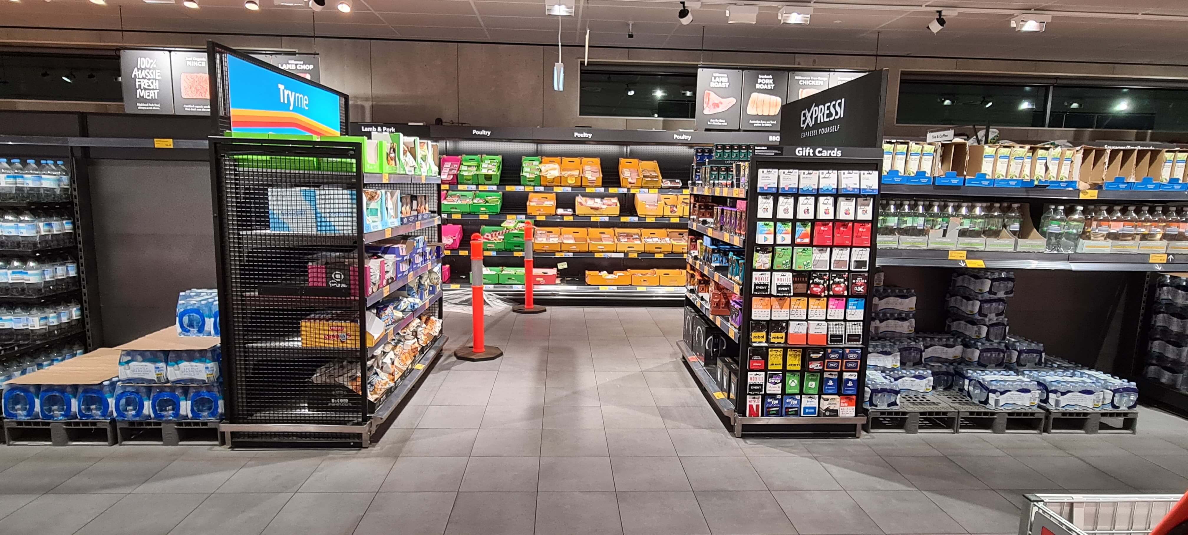 Anti Slip Coating for Retail Floors: Case Study For Aldi Wyong - non-slip floor coating applied in grocery aisle