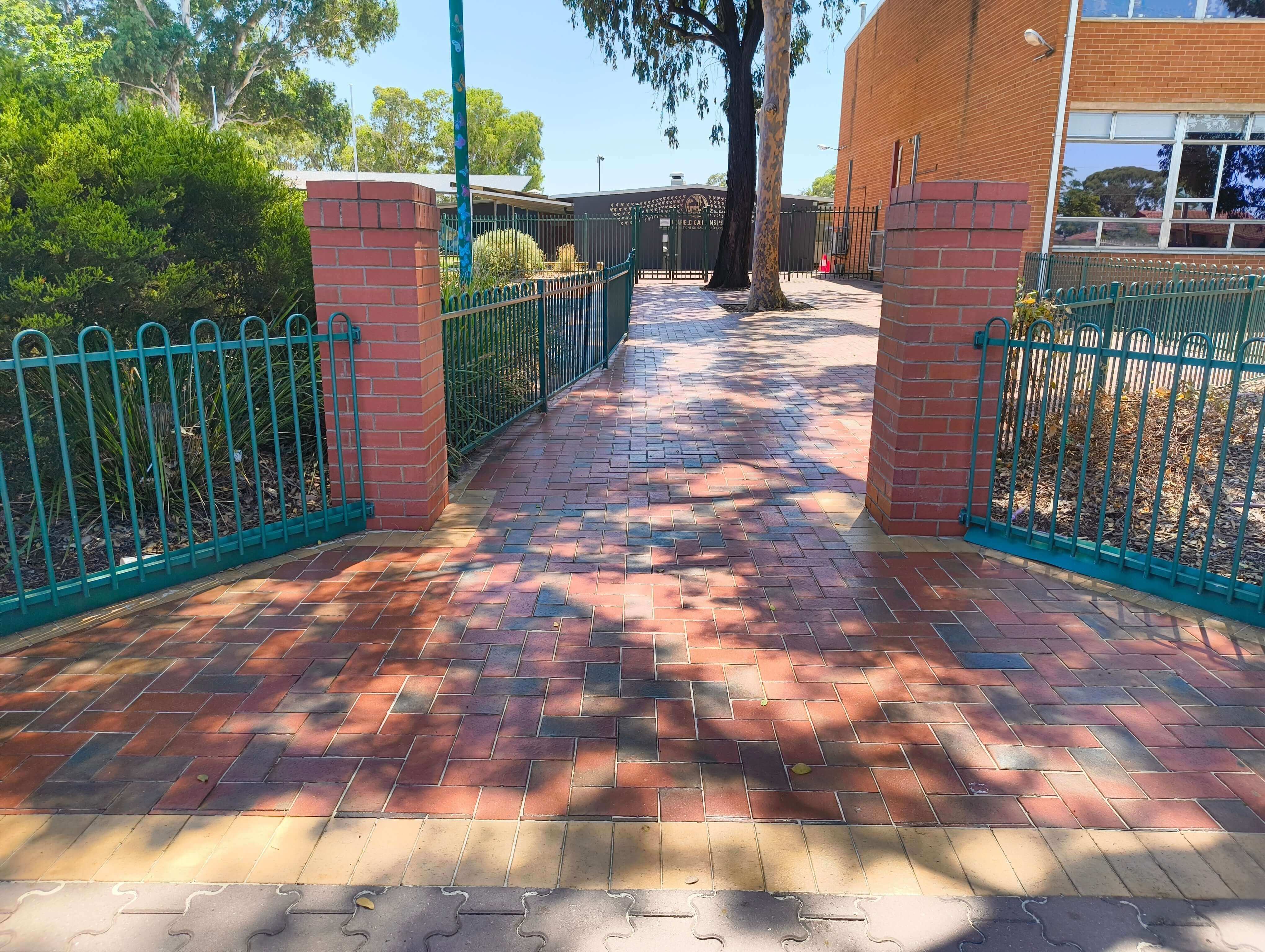 Making Schools Safer: Slip-Free Pavers at Parafield Gardens Primary walkway with non-slip floor coating