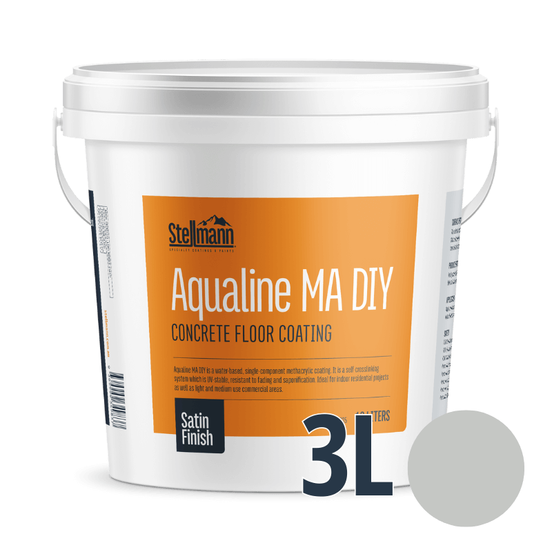 Aqualine MA DIY RAL 7035 – 3L single-pack coating for residential concrete or walkway floor upgrades.