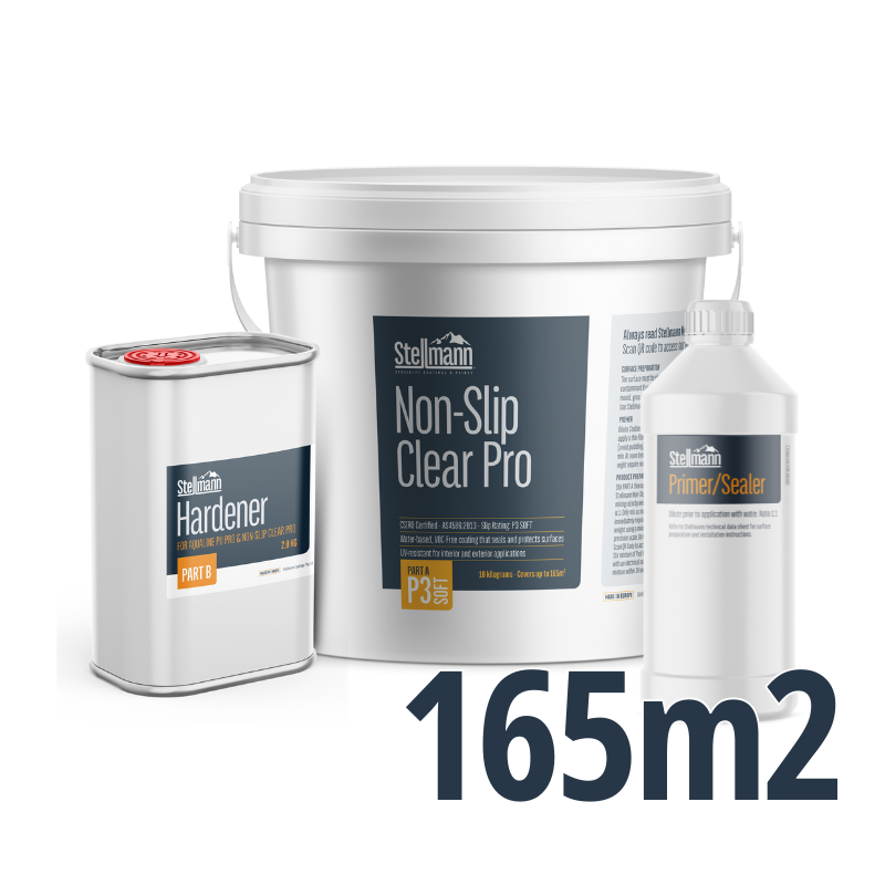 Stellmann P3 Easy Clean PRO 165sqm – Large area anti-slip coating kit with enhanced cleanability for commercial use.