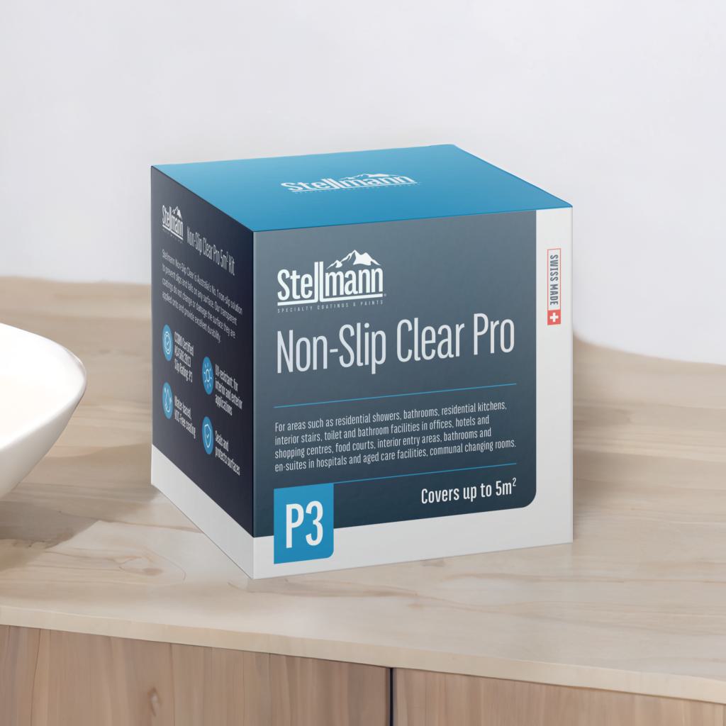 Stellmann Non-Slip Clear Pro 5m² Kit – P3 Slip Rating for Showers, Bathrooms & Kitchen Floors | Australian Compliance Coating