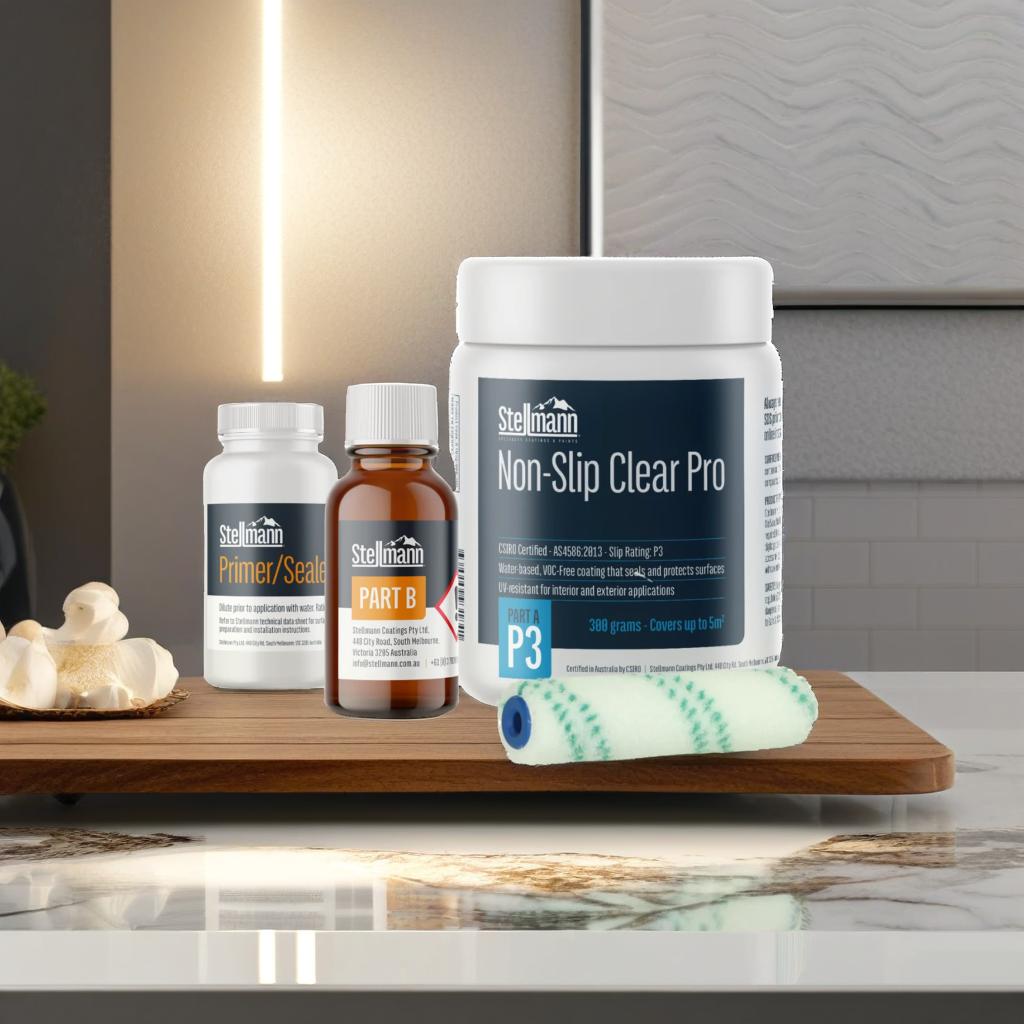 DIY 5m² Non-Slip Clear Coating Kit for Wet Areas – P3 Certified Anti-Slip Solution for Bathrooms, Showers & Airbnb Safety | Stellmann