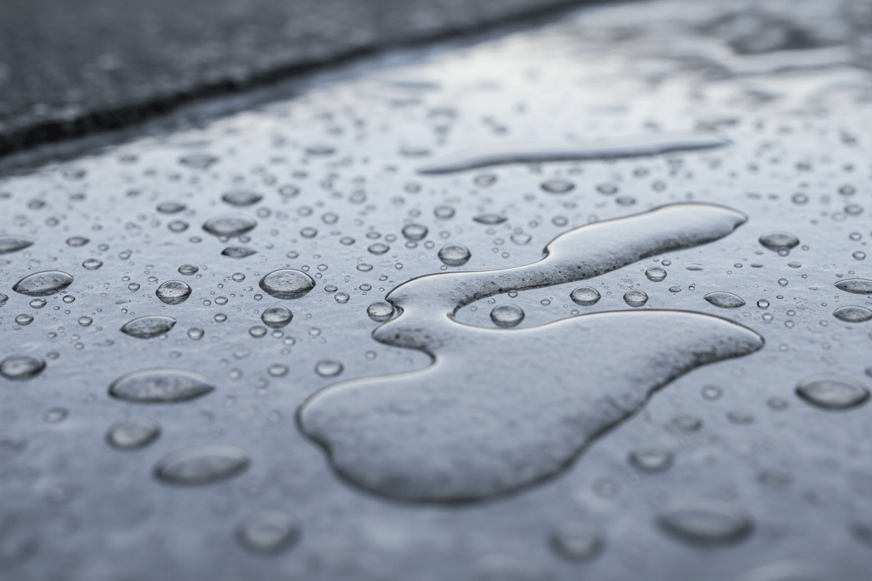 non-slip floor coating on wet surface demonstrating effective water resistance and safety